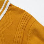 Chemise polo rétro texturée jaune pour homme – Mod à manches courtes des années 60