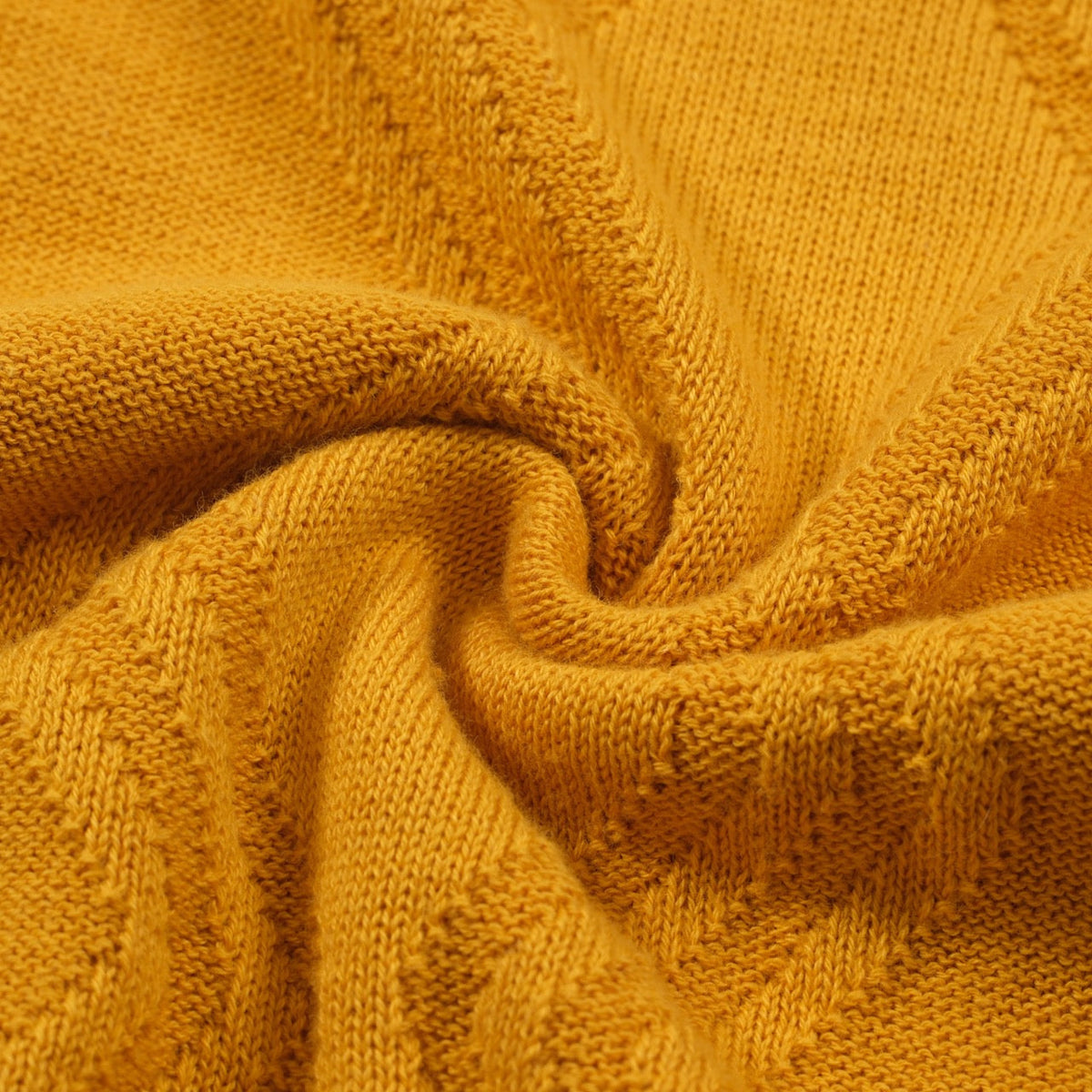 Chemise polo rétro texturée jaune pour homme – Mod à manches courtes des années 60