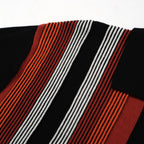 Pull zippé à rayures rétro pour homme – Style années 60 en rouge foncé et noir