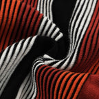Pull zippé à rayures rétro pour homme – Style années 60 en rouge foncé et noir