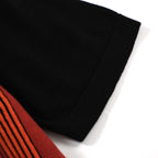 Pull zippé à rayures rétro pour homme – Style années 60 en rouge foncé et noir