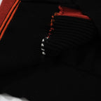 Pull zippé à rayures rétro pour homme – Style années 60 en rouge foncé et noir