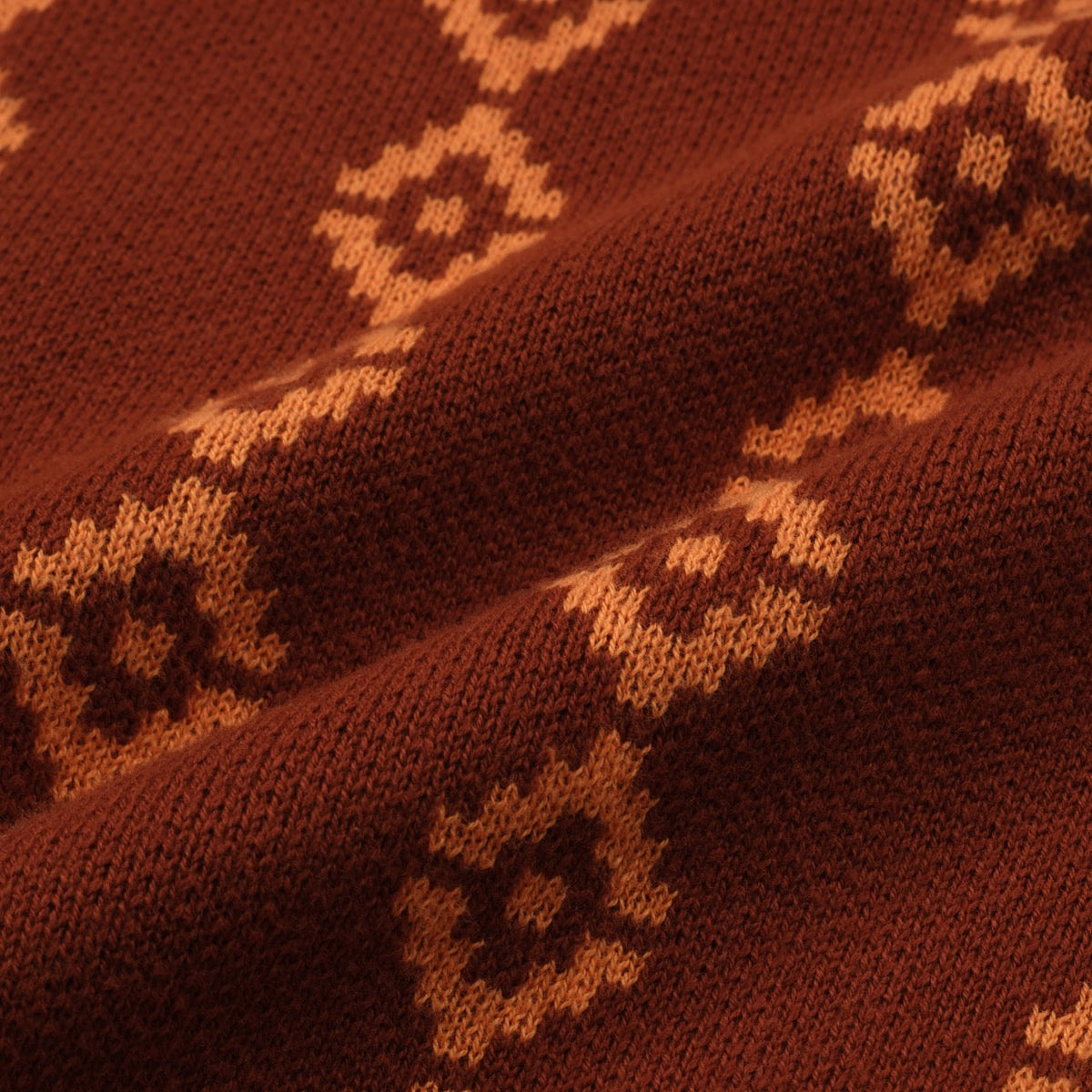 Chemise rétro en tricot des années 70 pour homme – Polo à manches courtes géométrique en teintes rouille et orange