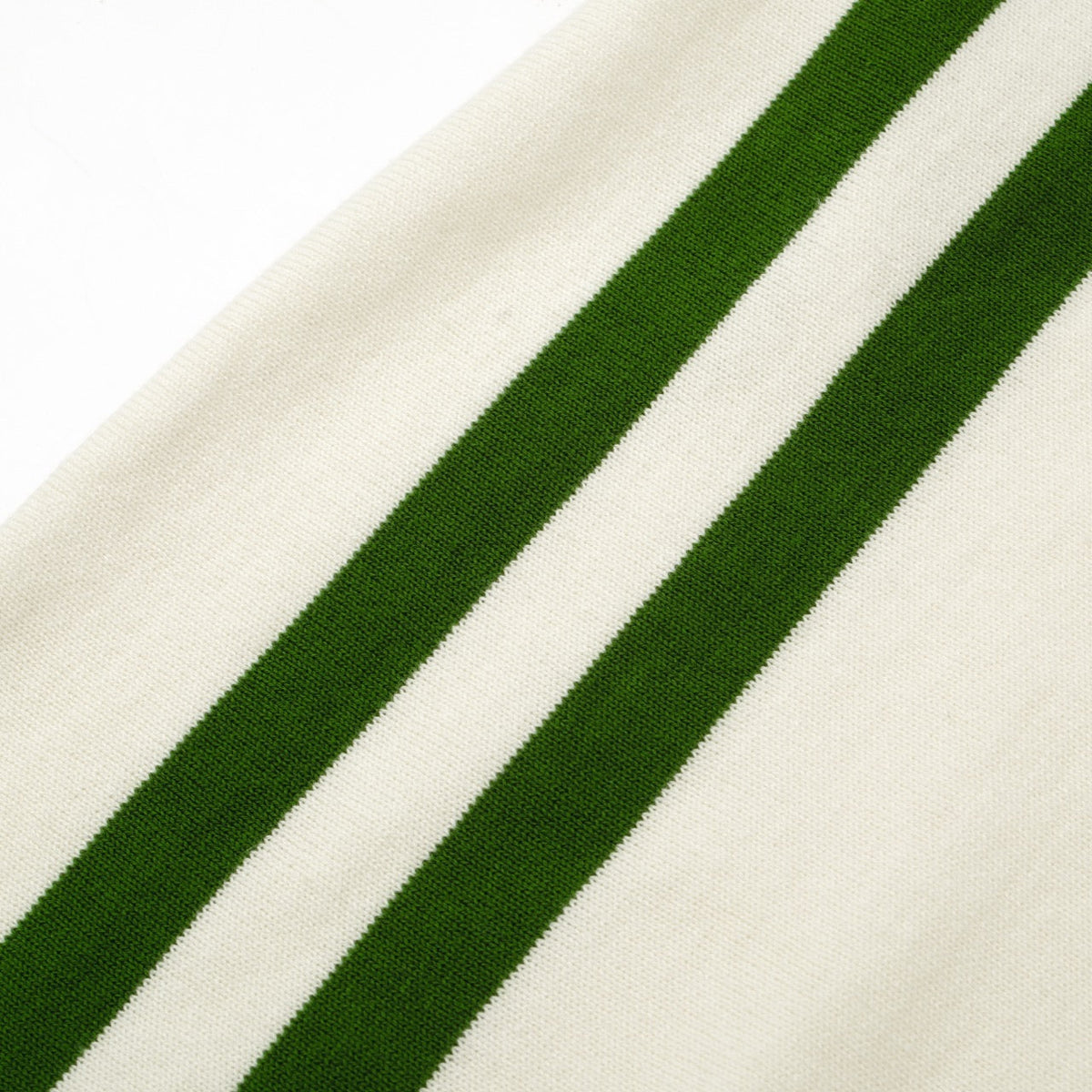 T-shirt crème tricoté pour homme à rayures vertes – Style rétro mod des années 70