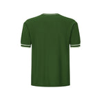 Retro 70s Green Knit T-Shirt – White Striped Racing Style