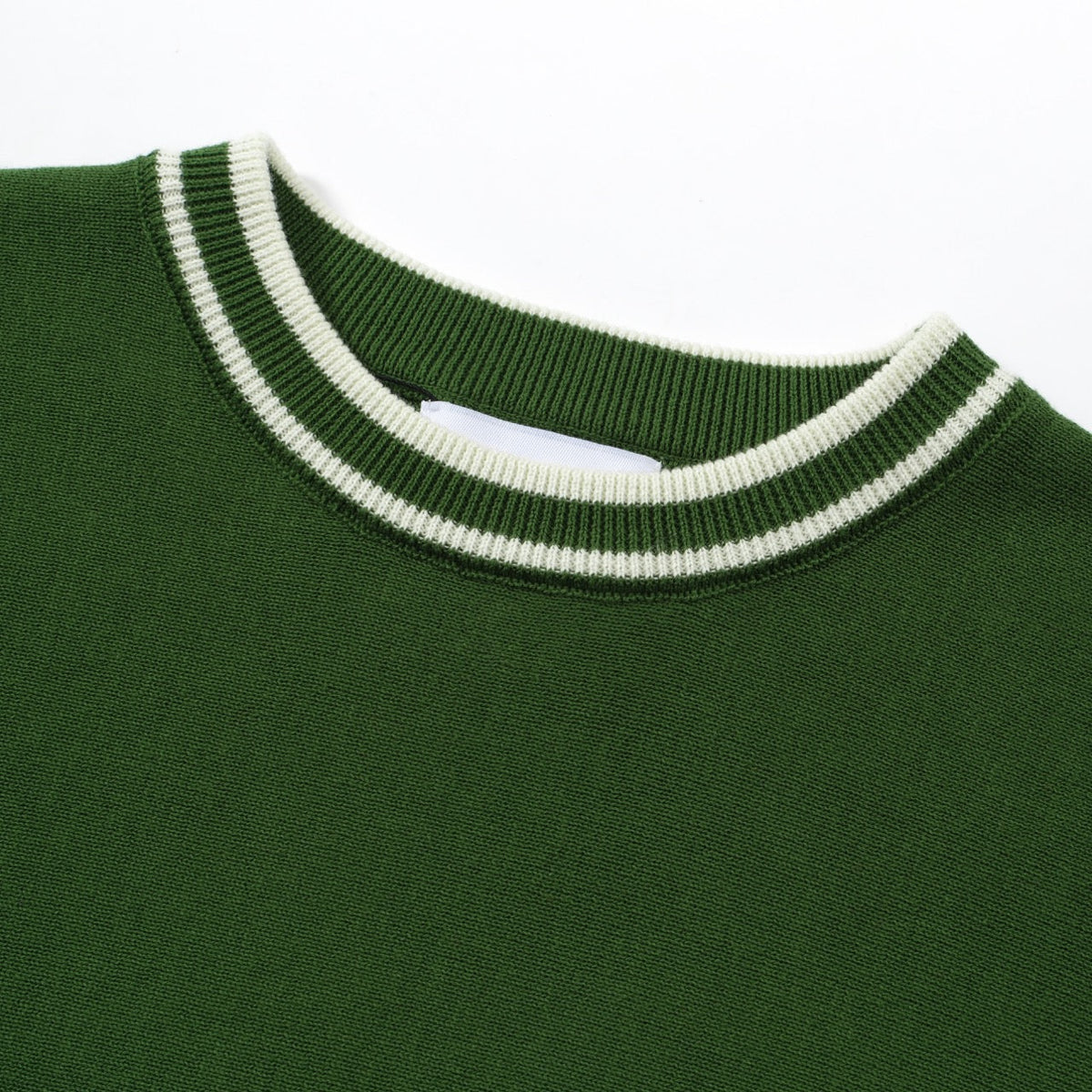 Retro 70s Green Knit T-Shirt – White Striped Racing Style