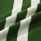 Retro 70s Green Knit T-Shirt – White Striped Racing Style