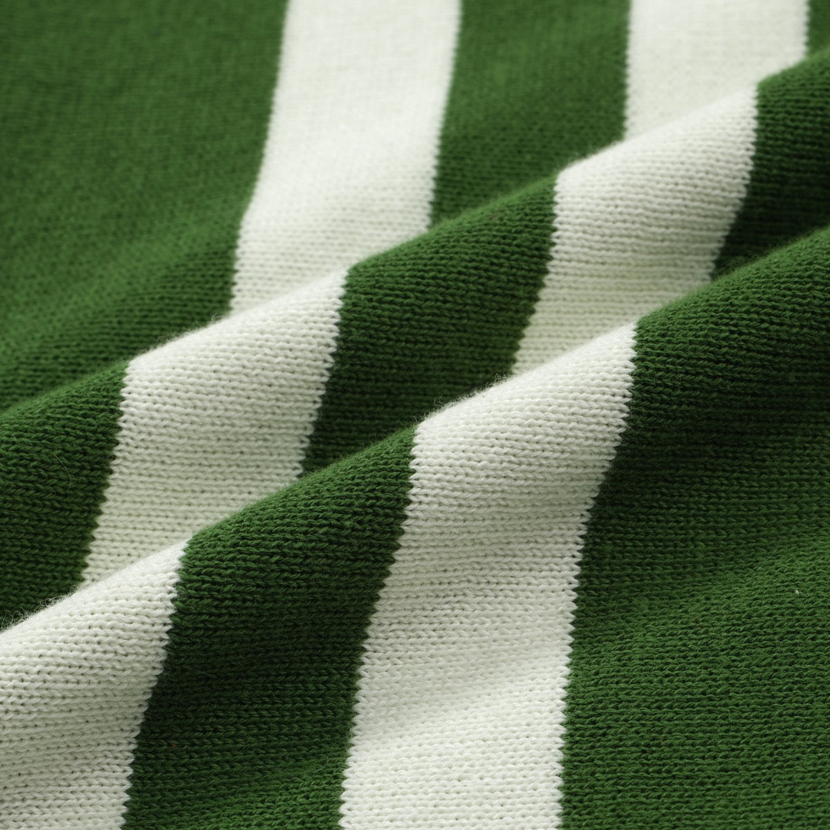 Retro 70s Green Knit T-Shirt – White Striped Racing Style