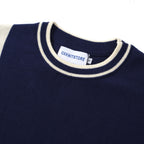 T-shirt bleu marine à rayures blanches pour homme – Style rétro des années 70