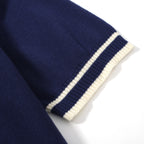 T-shirt bleu marine à rayures blanches pour homme – Style rétro des années 70