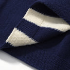 T-shirt bleu marine à rayures blanches pour homme – Style rétro des années 70