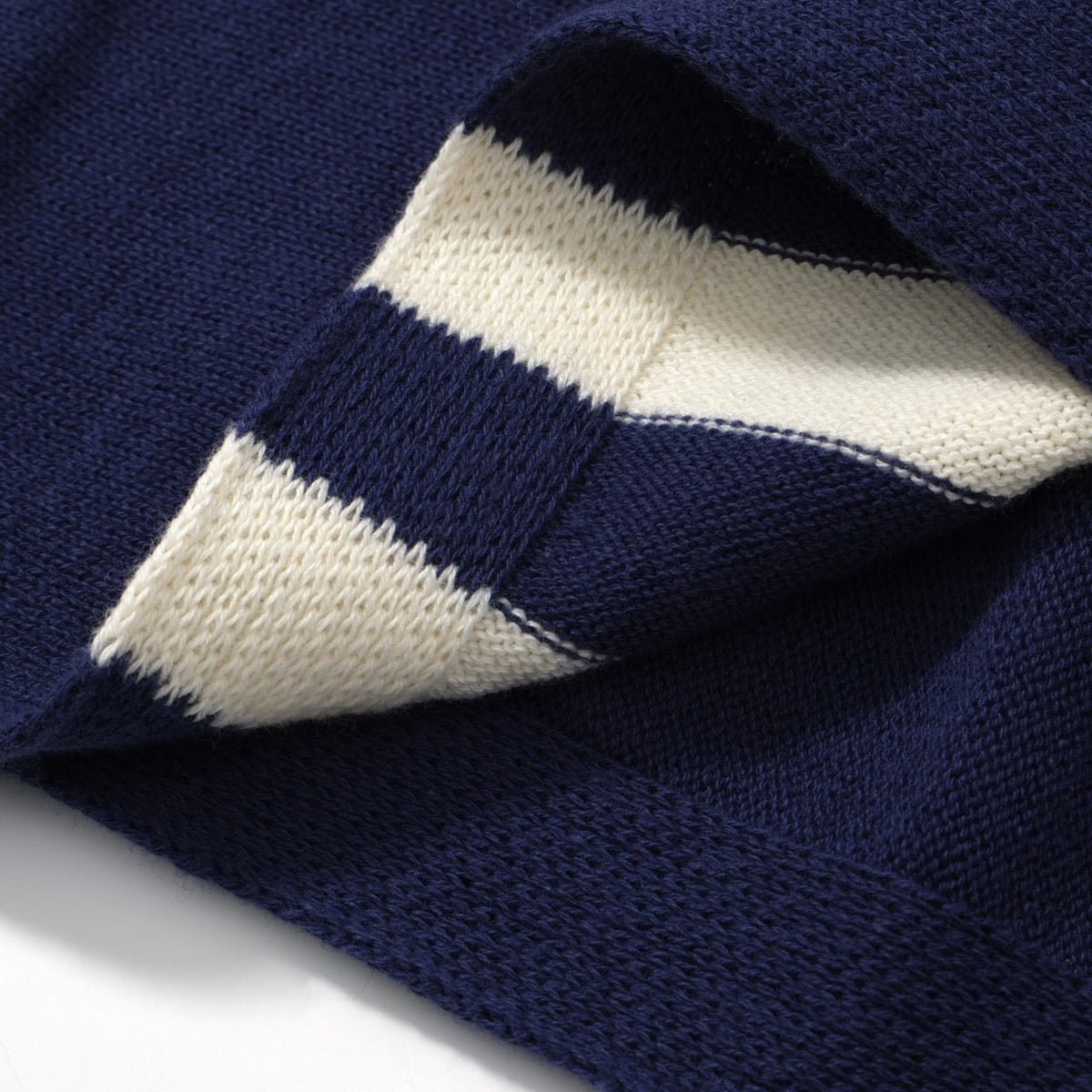 T-shirt bleu marine à rayures blanches pour homme – Style rétro des années 70