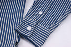 Chemise à rayures verticales pour homme - Manches longues, style décontracté, idéale pour le travail