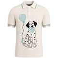 Ivoire Animal Print Knit Polo for Men