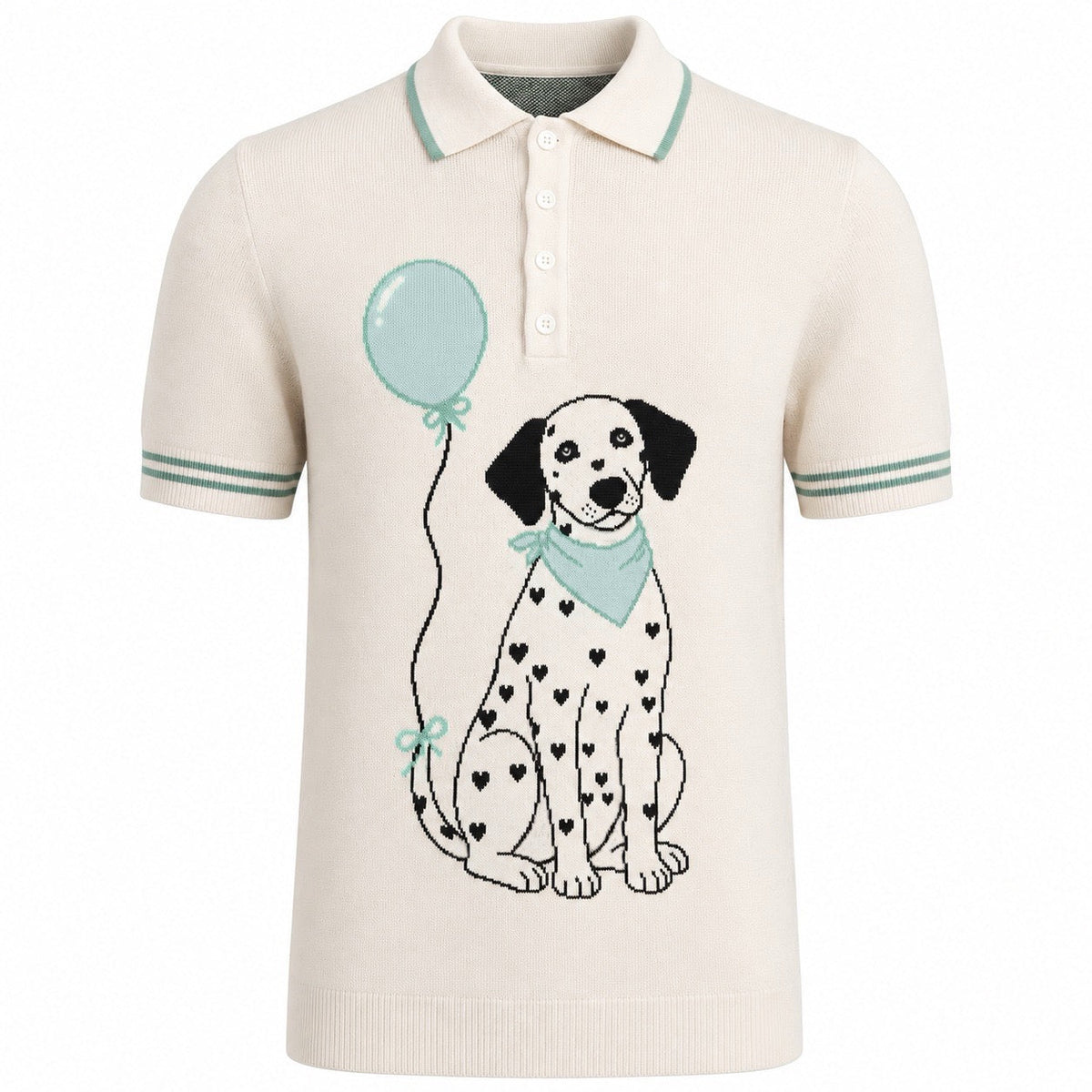 Ivoire Animal Print Knit Polo for Men