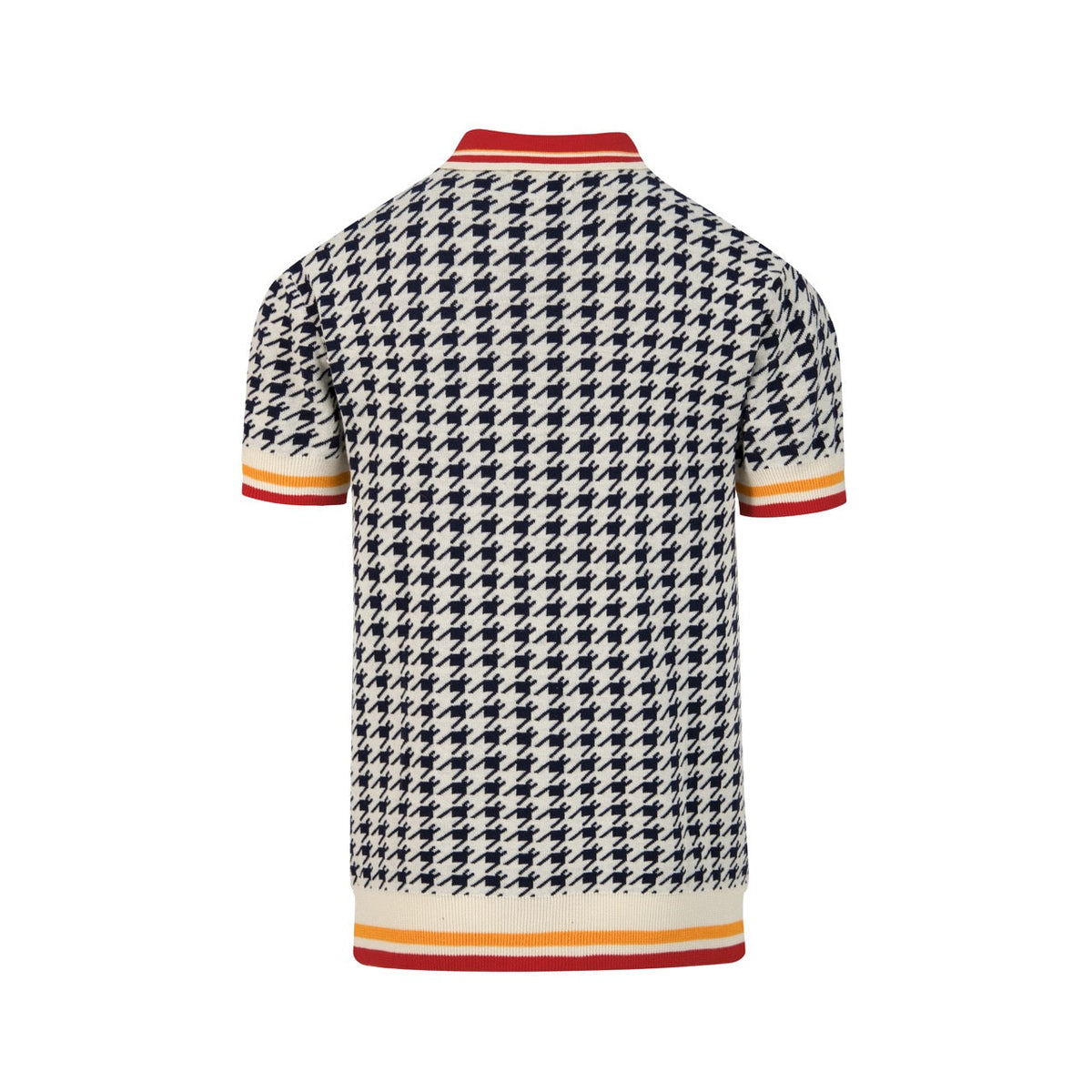 Pull Vintage pour Homme avec Motif Pied-de-Poule et Broderie Florale