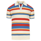 Polo rayé rétro californien des années 70 pour homme