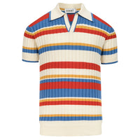 Polo rayé rétro californien des années 70 pour homme