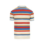 Polo rayé rétro californien des années 70 pour homme