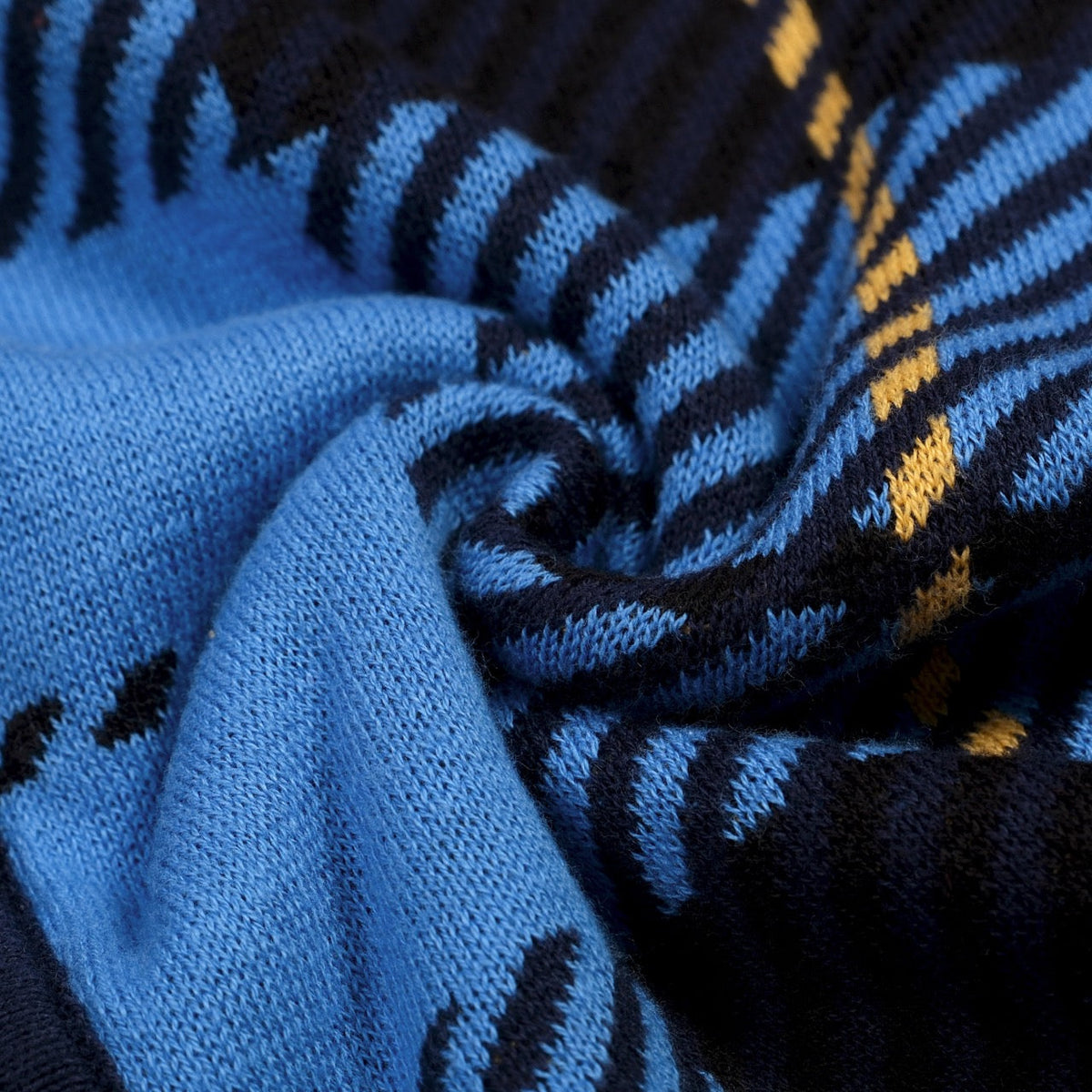 Cardigan rétro en tricot pour homme, col en V, motif à carreaux britanniques en bleu