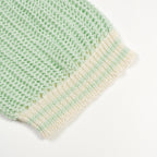Polo côtier en maille rétro vert menthe à motifs ajourés pour homme