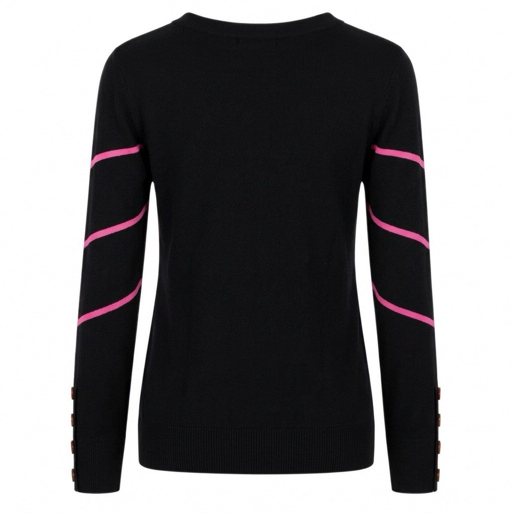 Pull en Tricot Vintage Pop Rock Noir pour Femmes