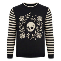 Pull en tricot noir vintage rock gothique romantique pour homme