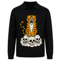 Polo tricoté vintage noir pour hommes