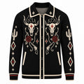 Gilet en Tricot Polo Western Gothique Noir pour Hommes