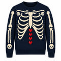 Pull en tricot gothique romantique punk pour hommes, bleu marine