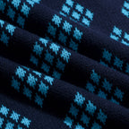 Cardigan en maille à motif losange rétro des années 60 pour homme - bleu foncé