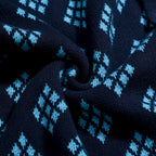 Cardigan en maille à motif losange rétro des années 60 pour homme - bleu foncé