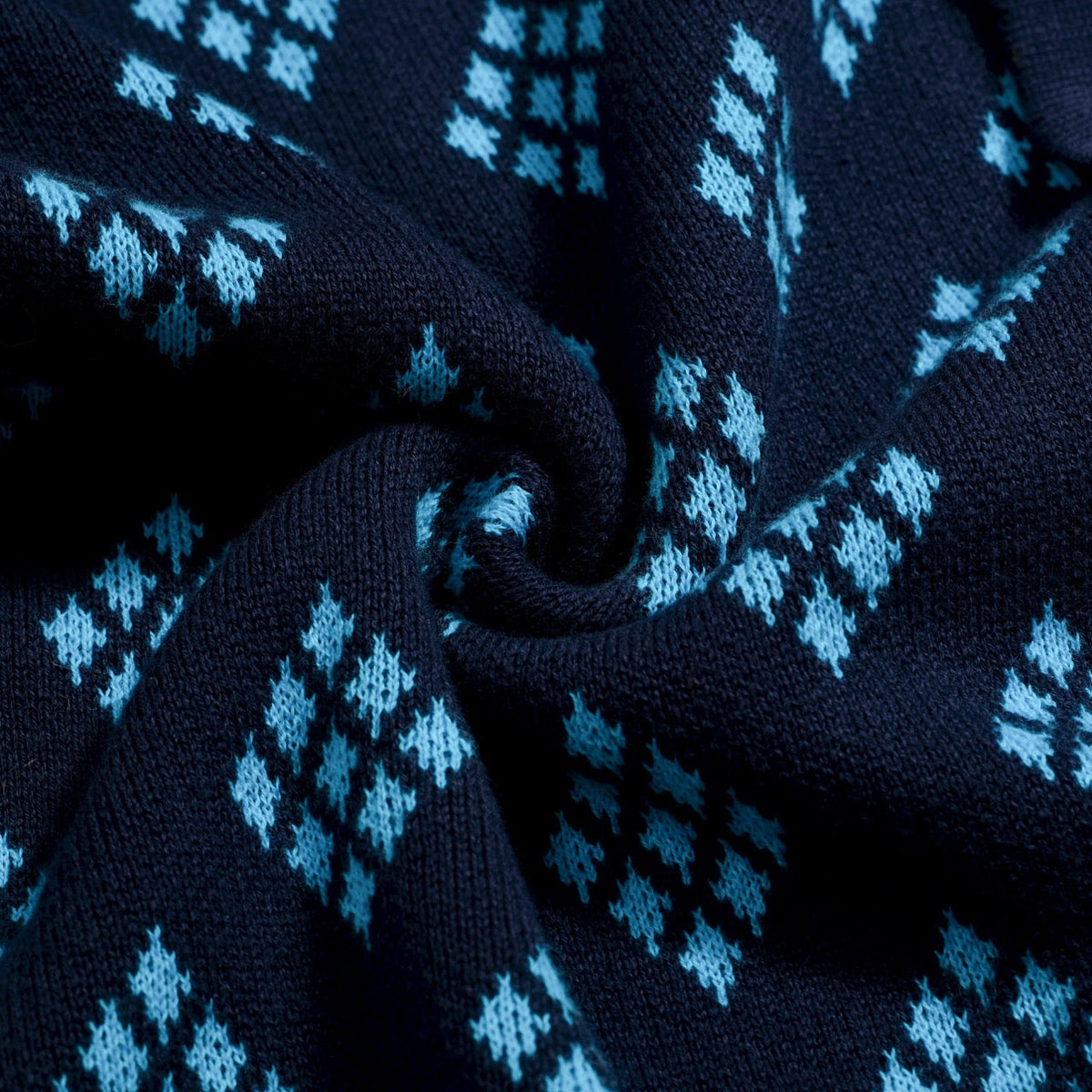 Cardigan en maille à motif losange rétro des années 60 pour homme - bleu foncé