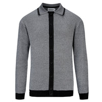 Cardigan Noir Minimaliste Années 60 pour Homme