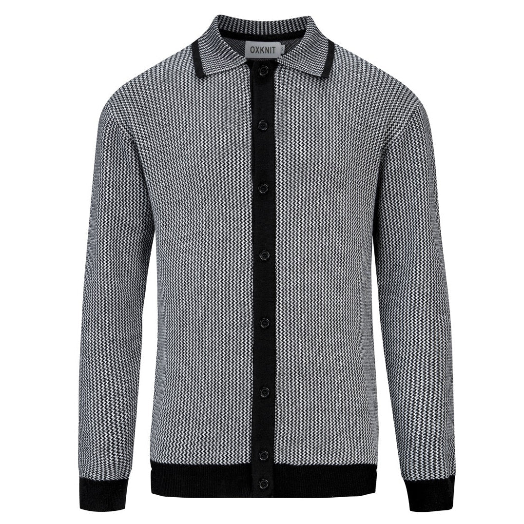 Cardigan Noir Minimaliste Années 60 pour Homme