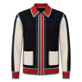 Cardigan Sportif Noir en Tricot des Années 60 pour Homme
