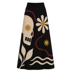 Jupe en Jacquard Tricot Noir Femme des Années 60