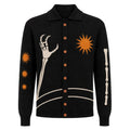 Cardigan en tricot jacquard gothique noir vintage pour homme