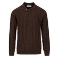 Pull vintage marron pour homme à col en V, style Old Money