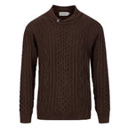 Pull vintage marron pour homme à col en V, style Old Money