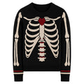 Pull en jacquard tricoté gothique noir vintage pour femmes