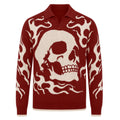 Polo tricoté gothique rouge pour hommes des années 60