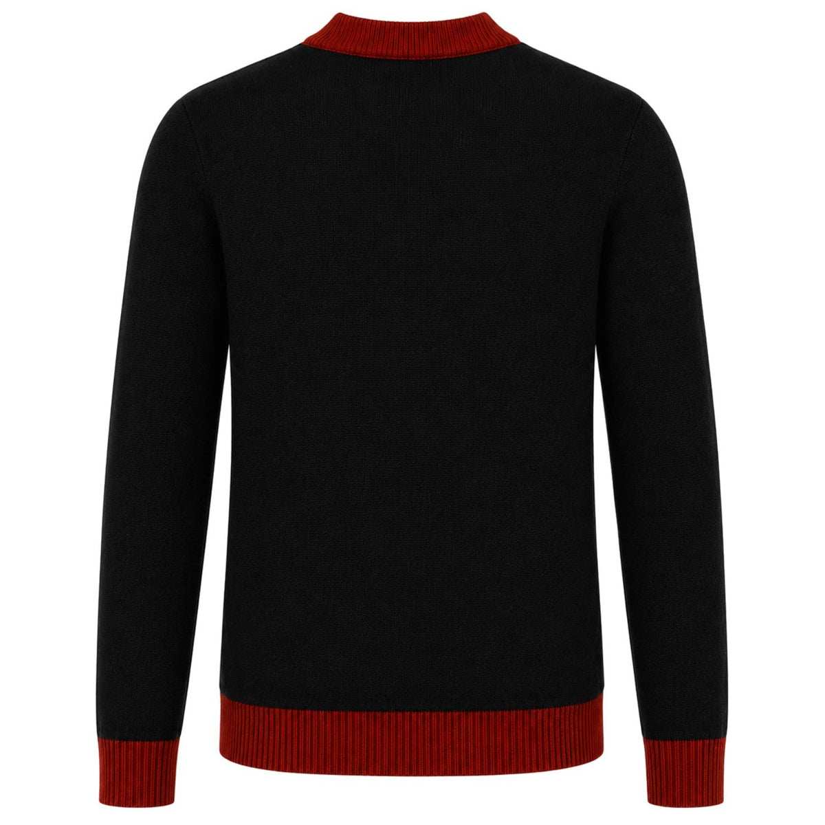 Cardigan en Tricot Noir Rétro Gothique avec Broderie de Crâne pour Hommes