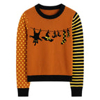 Vêtements rétro d'Halloween pour femmes en tricot jacquard