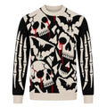 Pull en tricot jacquard patchwork punk rétro sombre pour hommes