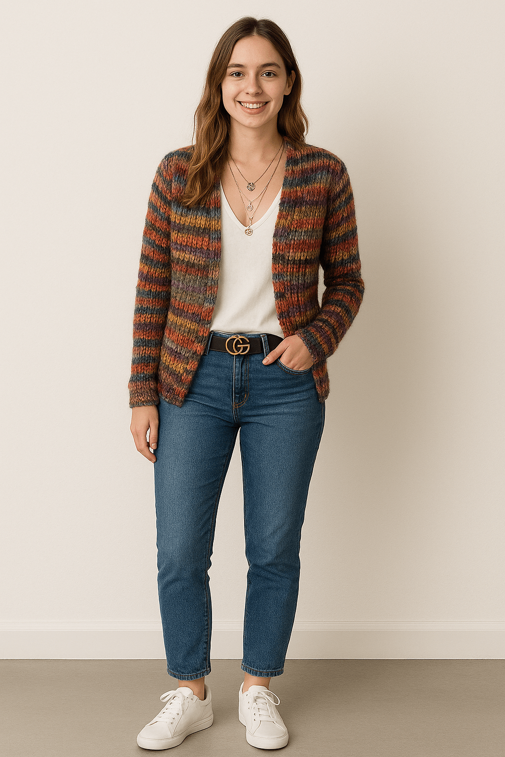 Pamela | Cardigan multicolore pour femme | Moderne
