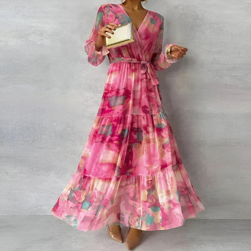 Lucia | Robe d'été longue à imprimé floral et coupe ajustable