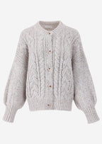 Super douce veste en tricot avec motif en torsade - gris clair