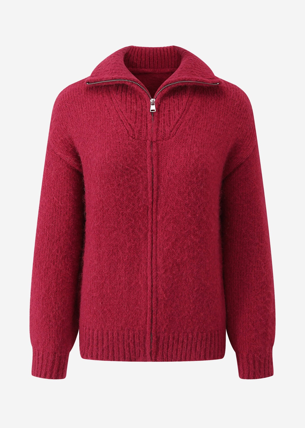 Cardigan zippé - bordeaux