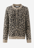 Cardigan à motif léopard - beige